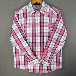 Consensus Mens Plaid Button Down‎ Long Sleeve Shirt Size M